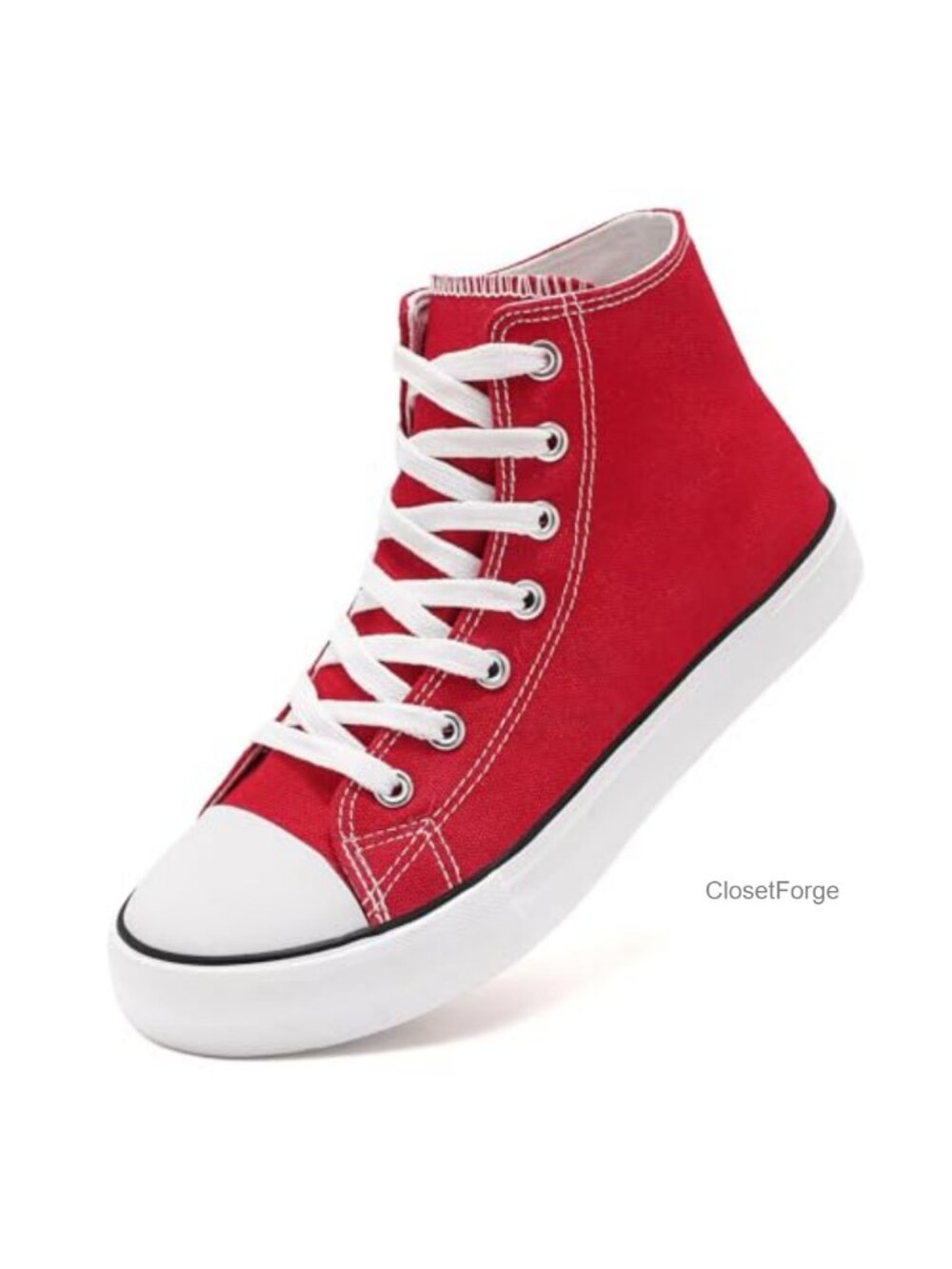 High Top Canvas Sneakers Lace-Up Non-Slip Rubber Sole Women